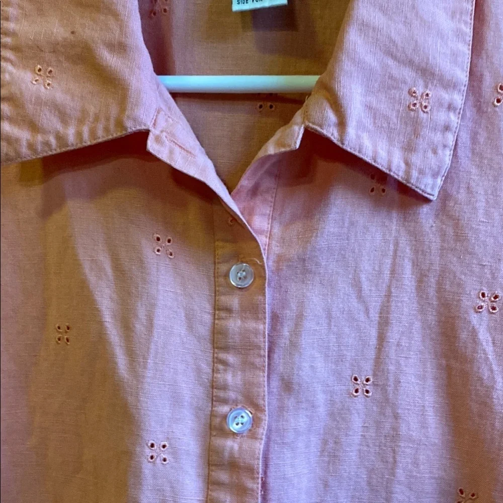 Chelsea Studio Medium Linen-Cotton Blend Top in Peach - Picture 3 of 14